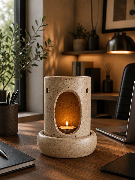 Beige Ceramic Oil Burner - 2